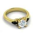 thumbnail image 3 of Diamond-Capitals 2.50 Carat Beautiful Round (F-G/VS1) Natural Diamond Black Onyx Gemstone Ring for Proposal Gift Solid 14K Yellow Gold Size 11, 3 of 8