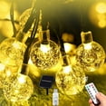 thumbnail image 2 of Crystal Globe Solar String Lights, 31ft/36ft 50/60 LED Super Bright Solar Christmas Lights, Solar Powered/USB+Remote control, 8 Lighting Modes Solar Globe Lights for Christmas Tree Decor Garden Patio, 2 of 8