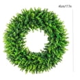 thumbnail image 2 of 18in Diameter Artificial Boxwood Flower Wreath, Realistic Faux Greenery Wreath for Front Door, Wall, Window & Farmhouse Decor, Year-Round UV-Resistant Outdoor Greenery Ornament, 2 of 5