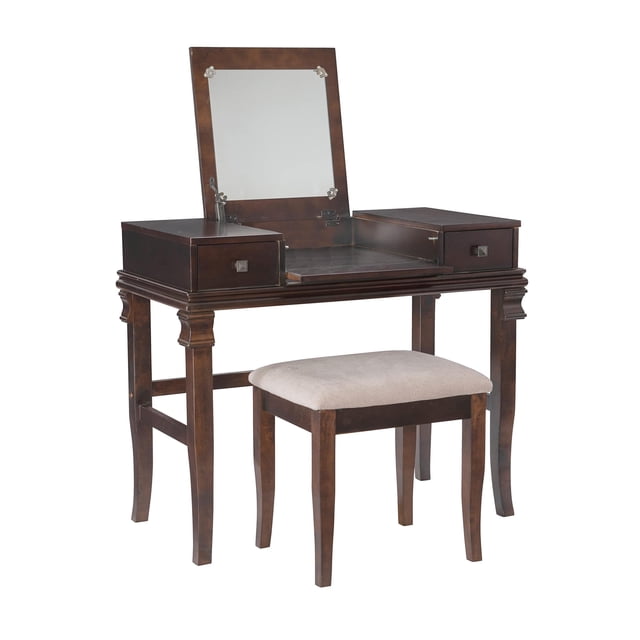 Pemberly Row Vanity Set in Walnut (2 Pieces)