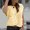 🔥 Yellow, variant on Dianli Pocket Button Short Sleeve Knit Tank Top Collar Button Front Versatile Casual Pullover Lightweight Breathable Ribbed Knit Soft Fabric Cute Everyday Layering And Office Wear Black L