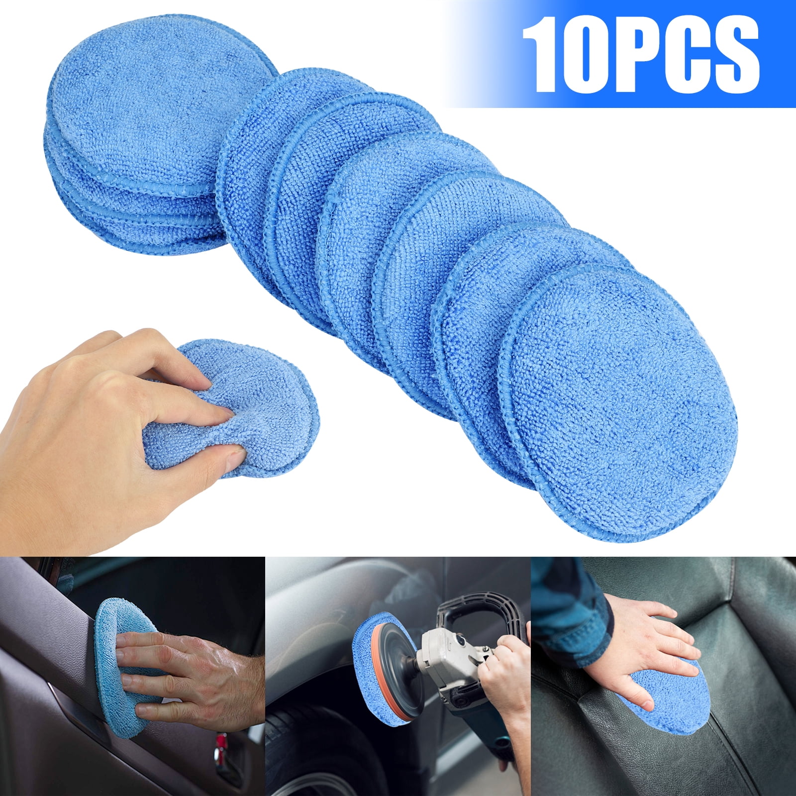 10pcs Microfiber Wax Applicator, TSV 5inch Wax Applicator Pads with