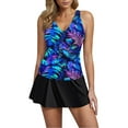 thumbnail image 3 of ZVAVZ Swim Suits for Women 2025 Two Piece Womens Trendy Tankini Bathing Suits Loose Fit V-Neck Floral Tankini Top with Bottom Skirts Flowy Modest Swimwear Clearance,Multicolor XXL, 3 of 6