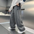 thumbnail image 2 of CONROSES Boys Baggy Sweatpants Wide Leg Baggy Pant for Child Embroidery Elastic Waist Drawstring Streetwear Jogger Pants with Pockets, 2 of 4
