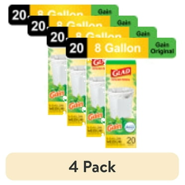 (4 pack) Glad Drawstring Medium Scented Trash Bags, 8 Gallon, 20 Bags
