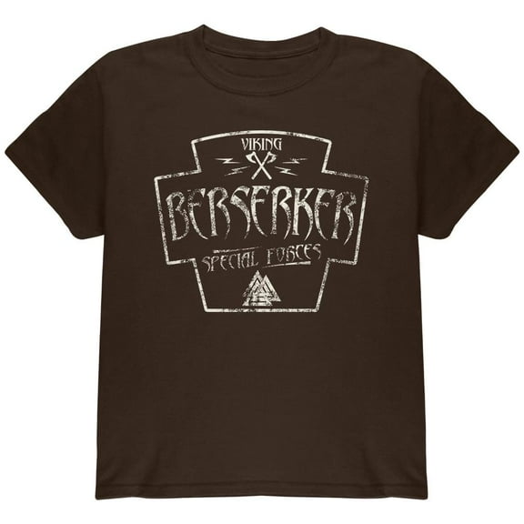 Berserker Viking Special Forces Retro Vintage Youth T Shirt Brown YSM