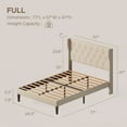 thumbnail image 3 of Lofka Full Size Bed Frame with Button Tufted Wing Back Headboard, Beige, 3 of 7