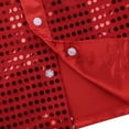 thumbnail image 7 of inlzdz Kids Boys Sequins Long Sleeve Button Down Dress Shirt 70s Disco Party Choir Jazz Dance Costume Red 4-5, 7 of 7