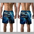 thumbnail image 3 of luoweisi Men's Beach Shorts Quick Dry Swim Trunks with Mesh Lining Cartoon Dinosaur L, 3 of 5