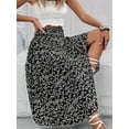 thumbnail image 4 of Women'S Print Long Skirts High Waist Split A Line Full Length Maxi Skirt Black S, 4 of 8