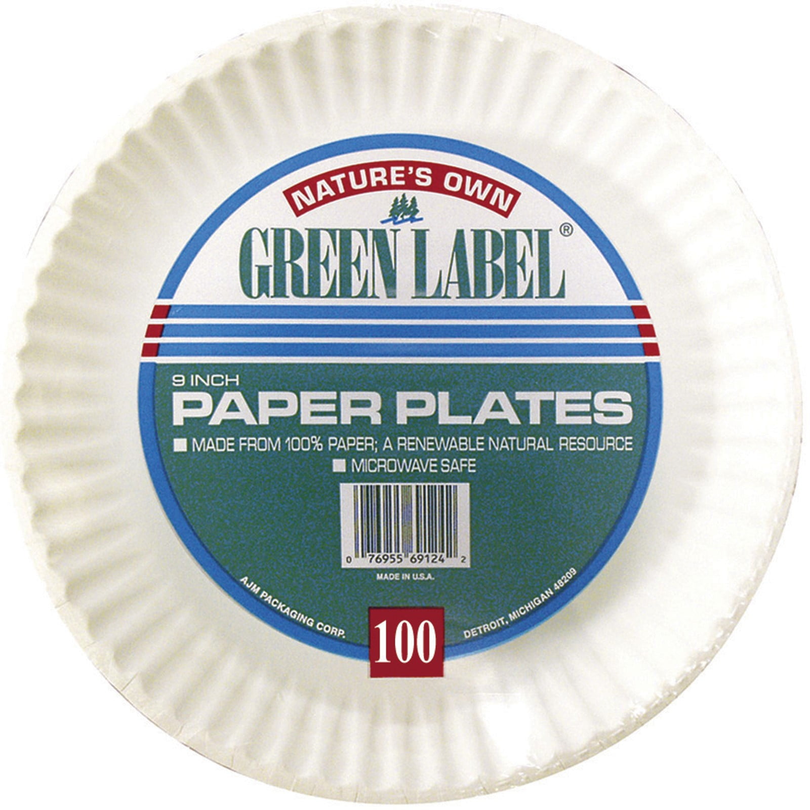 Concession Essentials Paper Plate, 9 White Uncoated 100ct