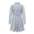 thumbnail image 5 of DISNIMO Fish Scale Dress Girls 3/4 Dresses Long Sleeve Kids Twirly Dress Girls Small Fall Dresses Children Skater Dress Kids Swing Dress Girl Casual Midi Dress Girls Fall Church Dress with Collar, 5 of 7