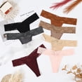 thumbnail image 6 of Sunm Boutique Lace Thongs for Women Low Rise T Back Cheeky Panties Cotton Womens Underwear,8 Pack, 6 of 8