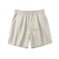 thumbnail image 3 of DBAIXID Mens Shorts Casual Realxed Athletic Loose Elastic Waist Flat Front Mens Shorts Linen Summer Stretch 2025 Drawstring Tropical Yoga Shorts Coffee L, 3 of 4