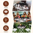 thumbnail image 7 of Black Christmas Round Tablecloth, Fitted Table Cover with Elastic for 36"-44" Round Tables, Snowman Snowflake Winter Birds Table Cloth Outdoor Indoor Dinning Party Waterproof Tablecloths, 7 of 7