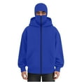 thumbnail image 3 of BiZtdJrK Streetwear Hoodies for Men with Mask Thermal Winter Double Hat Hooded Sweatshirt Solid Color Long Sleeve Zip Up Sports Jacket, Blue, S, 3 of 10