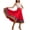 Red, variant on Kilaqueen Women's Dance Maxi Skirt with Colorful Striped Hem, Elastic Waist Flowy Long Skirt for Ballroom, Folk Dance, Performances and Festivals