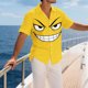 thumbnail image 2 of Hombres Divertido de Manga Corta Botón-Abajo Impresa Camisa de Playa - Camisa de Cuello en V para las Vacaciones Y el Uso Diario, 2 of 5