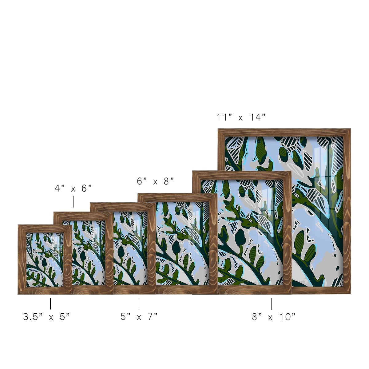 Abstract Tree Limbs II -Framed Print w/glass-Walnut