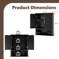 thumbnail image 6 of Ktaxon Bathroom Medicine Cabinet, Wall Storage Cabinet with 2 Doors and Shelves, Black, 6 of 8