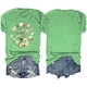 thumbnail image 3 of Blusas de Verano de las Mujeres Flor Impresa Cuello Redondo Manga Corta Superior, Verano Superior de las Mujeres, 3 of 4