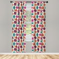 thumbnail image 3 of Ambesonne Sugar Skull Curtains, Hearts Flora, Pair of 28"x63", Multicolor, 3 of 5