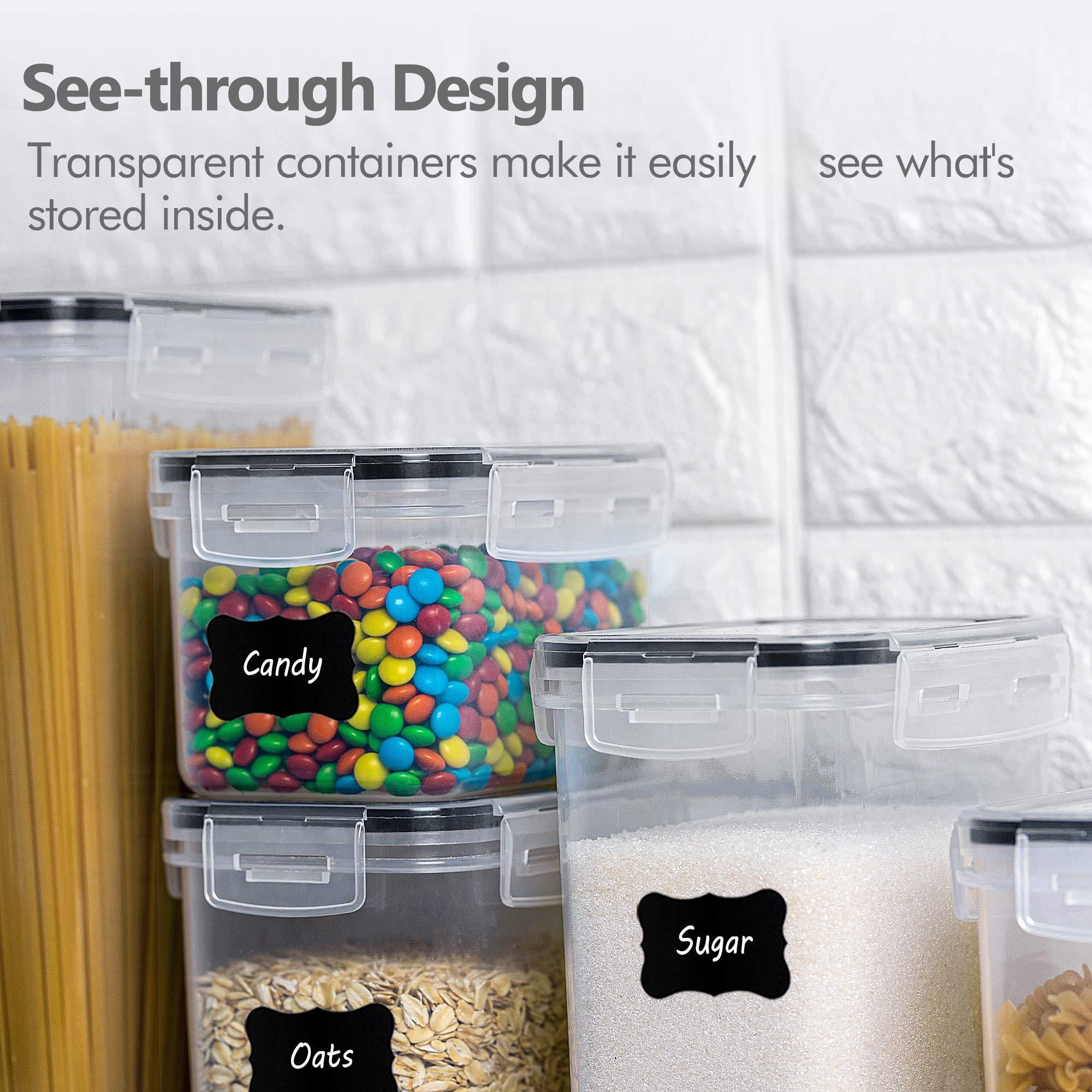 Airtight Plastic Food Storage Containers Set 14 Piece Pantry Organization for Dry Goods
