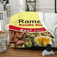 thumbnail image 2 of Funny Beef Noodle Print Blanket Ramen Noodle Soup Beef Flavor Flannel Blanket Soft Warm Throw Blanket Nap Blanket Couch Sofa Office Bed Camping Travel Multi purpose Gift Blanket All Season, 2 of 7