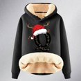 thumbnail image 4 of WILLBEST Sudadera con Capucha para Mujer, con Estampado de Letras Navideñas Sudadera Gruesa de Lana, Cálida para El Invierno Tops de Moda XX-Grande, 4 of 4