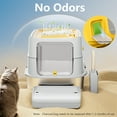 thumbnail image 3 of Extra Large Stainless Steel Litter Box with Lid & Scoop, Enclosed Metal Kitty Litter Box with Step, Front Entry Top Exit, Odor Control, Anti-Leakage, Non-Sticky, Easy Cleaning, 3 of 7