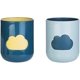 thumbnail image 1 of Rabyleo Simple Cloud mouthwash Cup Home Brushing Cup Creative Cute Couple mouthwash Cup. (Dark Green & Light Blue), 1 of 4