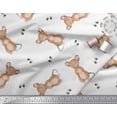 thumbnail image 3 of Soimoi White Georgette Viscose Fabric Footprints & Mouse Kids Decor Fabric Printed Yard 44 Inch Wide, 3 of 3