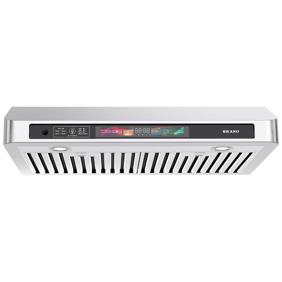 30 Inch Under Cabinet Range Hood with Voice/Gesture/Touch Control, 900 CFM Kitchen Vent Hood with 4-Speed Exhaust Fan, Stainless Steel Stove Hood with LED Lights, Baffle Filters
