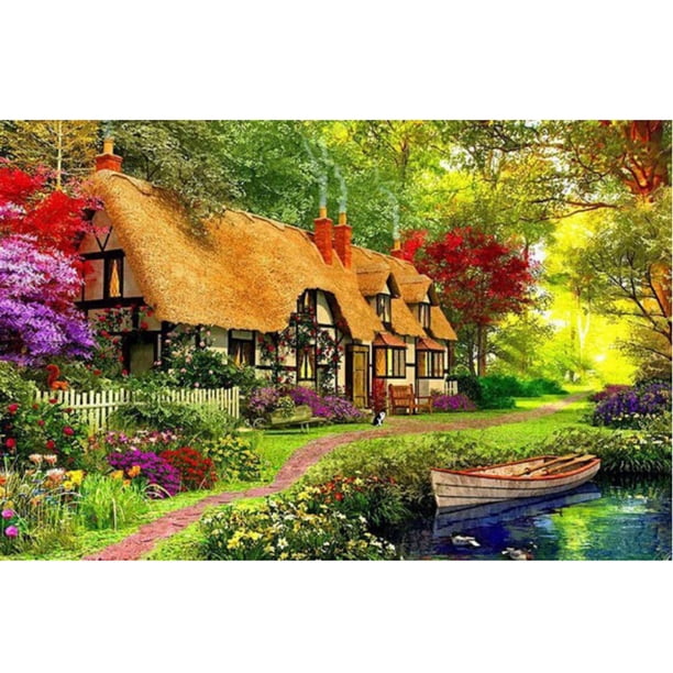 Garden Bungalow 5D Diamond DIY Pintura Craft Kit Decoración para el hogar Hugtrwg Para estrenar