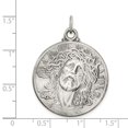 thumbnail image 2 of 925 Sterling Silver Solid Satin Back Oxidized Engravable (back only) Religious Faith Inspiration Jesus Medal Charm 36x28, 2 of 2