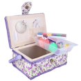 thumbnail image 3 of Ccdes Fabric Craft Handmade Sewing Basket Thread Needle Storage Box Organizer Flower Printed, Household Sewing Basket, 3 of 8