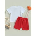 thumbnail image 4 of Bagilaanoe 2pcs Toddler Baby Boy Short Pants Set Short Sleeve Letter Print T Shirt Tops + Shorts 3M 6M 12M 18M 24M 3T Kids Casual Summer Outfits, 4 of 9