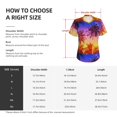 thumbnail image 4 of Vsdgher Palm Trees at Sunset Women Shirts V Neck Short Sleeve Tops T-Shirt Basic Tees, S to 3XLSmall, 4 of 5