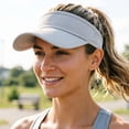 thumbnail image 6 of Unisex Lightweight Stretch Sun Visor Hat Portable Breathable Outdoor Cap for Running Tennis Golf Sports(White,One Size), 6 of 7
