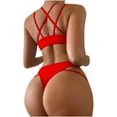 thumbnail image 4 of Fesfesfes Bikinis for Women Boat Neck Swimsuit Fashion Solid Color Comfortable Loose Sleeveless Swimsuit Top Blouse Casual, 4 of 9