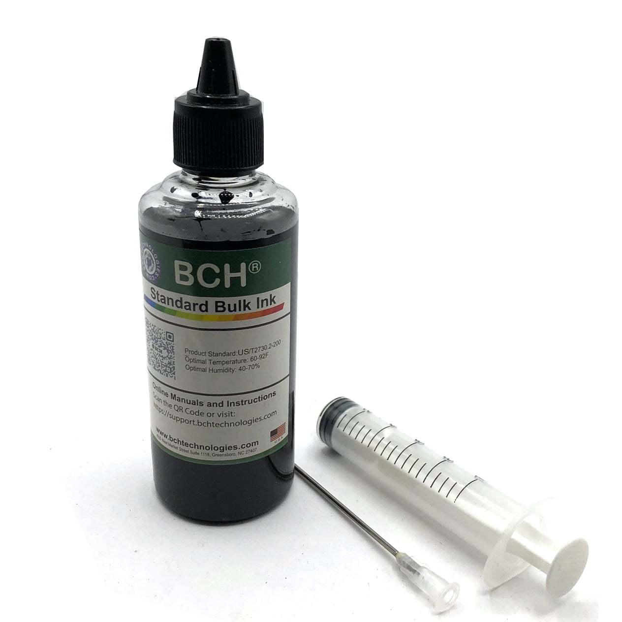 BCH All-Surface Fast Dry Black Stamp Ink Refill - Premium Grade for Non-Porous Surfaces, Such As Glass, Plastic, Metal, Vinyl, Acrylic, Leather - 1 oz