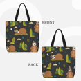 thumbnail image 3 of Naloa Funny Sloths In The Forest Tote Bag for Women, Foldable Tote Bag With Zipper, Large Shoulder Bag, Top Handle Handbag for Travel, Work, Shopping, 3 of 9