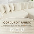 thumbnail image 3 of 111'' Modern Sectional Sofa, L-Shaped Corduroy Couch with Right Chaise Daybed, Extra-Wide Oversized Lounge, 8 Pillows, Corner Sofa Set for Living Room, Apartment, Office, Hotel, Bedroom, Beige, 3 of 9