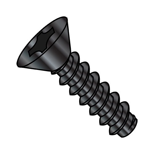 4-24X3/8 Phillips Flat Self Tapping Screw Type B Fully Threaded Black Oxide (Pack Qty 10,000) BC-0406BPFB