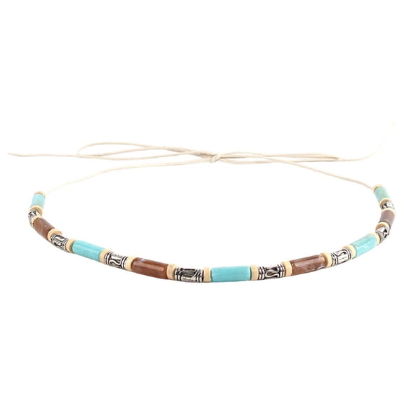 Cowboy Hat Bands - Ethnic Western Beaded Hatbands with Turquoise, 51.2 inch, Red
