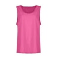 thumbnail image 5 of Holzkary Linen Tank Tops for Women,Sleeveless Tops Casual Summer Loose Fit T Shirts Solid Color Tunic Tank Tops V Neck Tee Plain Ruffled V Neck Tank Shirts Cool Edge Camisoles Hot Pink L, 5 of 6