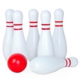 thumbnail image 1 of Matsuzay Juego de bolos de de gran tamaño para niños y niñas, juego de bolos para interiores con 6 bolos, 1 pelota, juguetes deportivos Almacenamiento y organización del hogar Matsuzay HA015546-00, 1 of 1