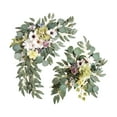 thumbnail image 2 of 2Pcs Artificial Wreath Decorated Wall Hanging Handmade Flower Swag Photo Props Ornament Simulation Garland Wedding Arch Flower for Holiday , Style C, 2 of 8
