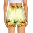 thumbnail image 4 of Vsdgher Sunflowers On A Yellow Background Print Women's Running Double Layer Shorts High Waisted with Pockets Elastic Yoga Workout Athletic Gym Sports, 4 of 8