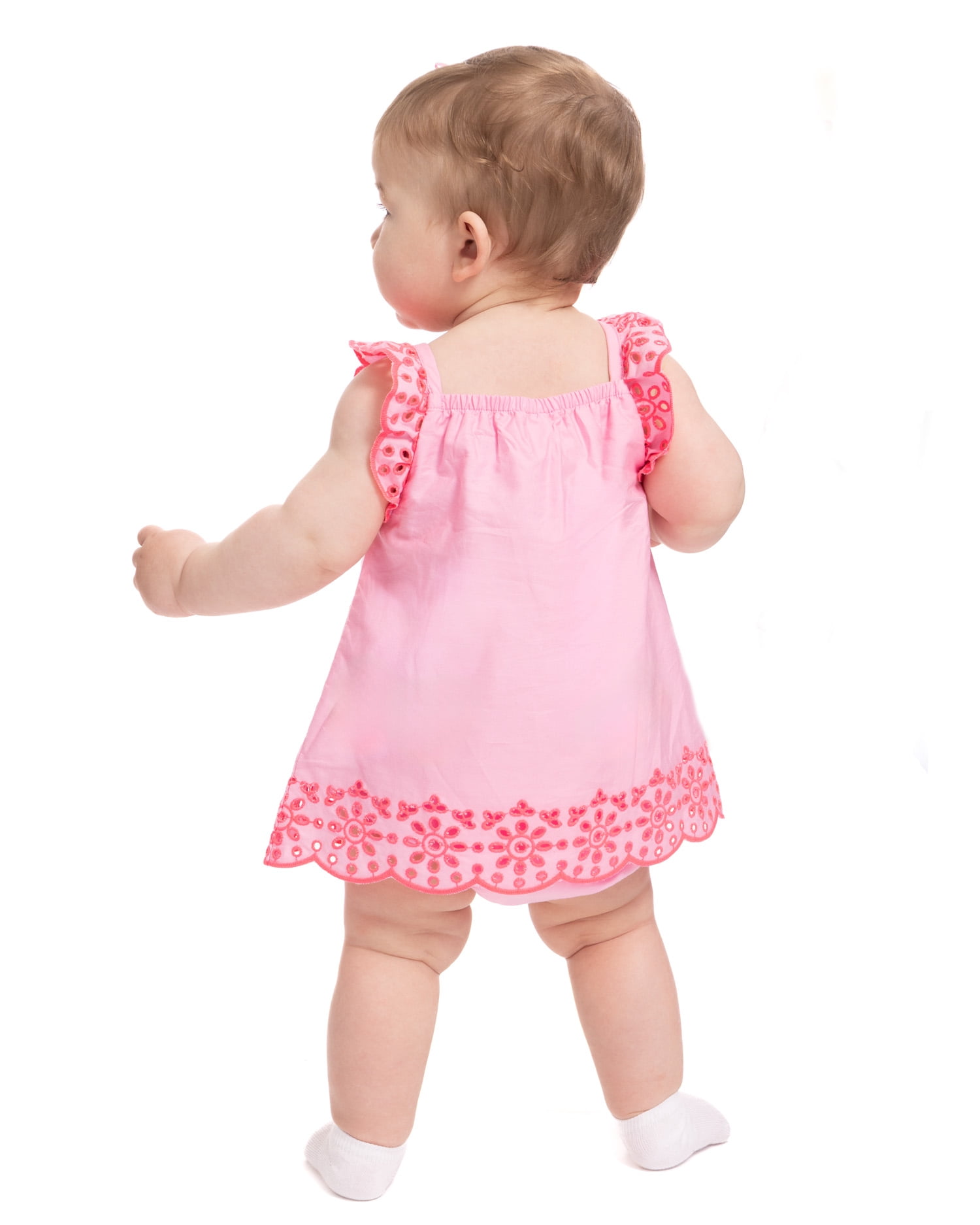 Wonder Nation Baby Girls Eyelet Tank Romper, Sizes 0/3M-24M